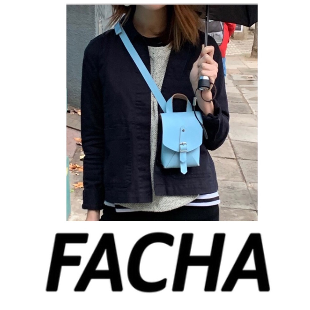 NEW Facha Backpack “Mini Dos” Recycled Leather Festival Barrel Mini Crossbody
